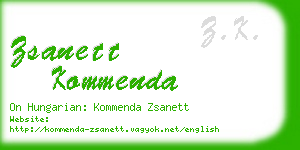 zsanett kommenda business card